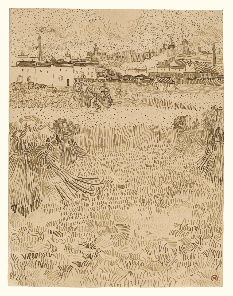 Utsikt från Wheatfields av Vincent van Gogh