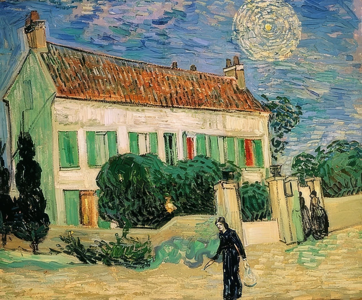 Vita huset på natten. juni 1890 av Vincent van Gogh