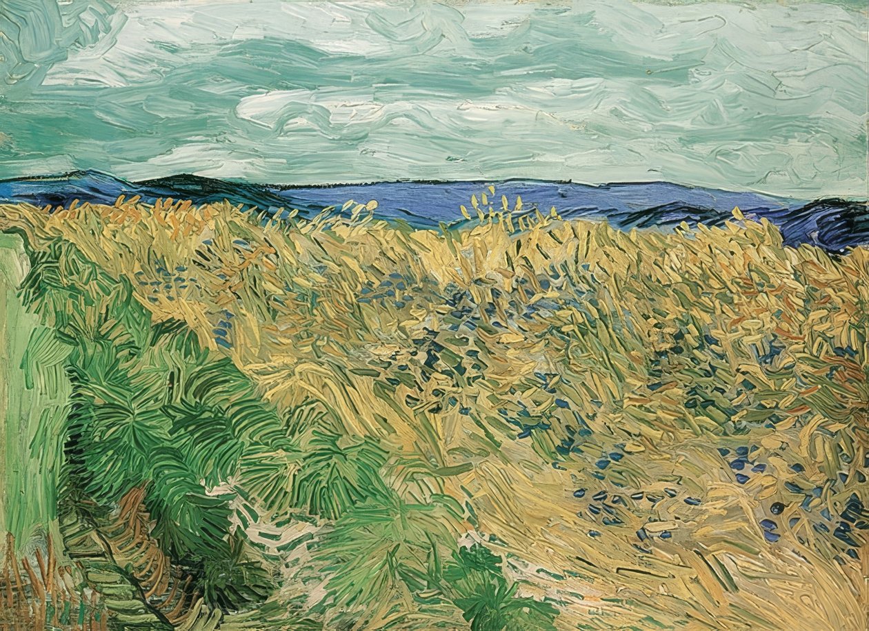 Vetefält med blåklint, Auvers-sur-Oise. 1890 av Vincent van Gogh
