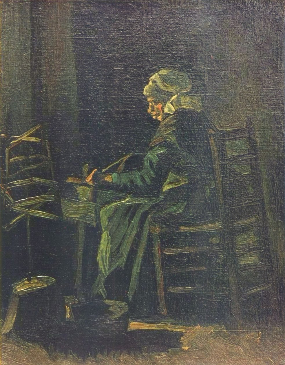 Kvinna vid spinnhjulet, 1885 av Vincent van Gogh
