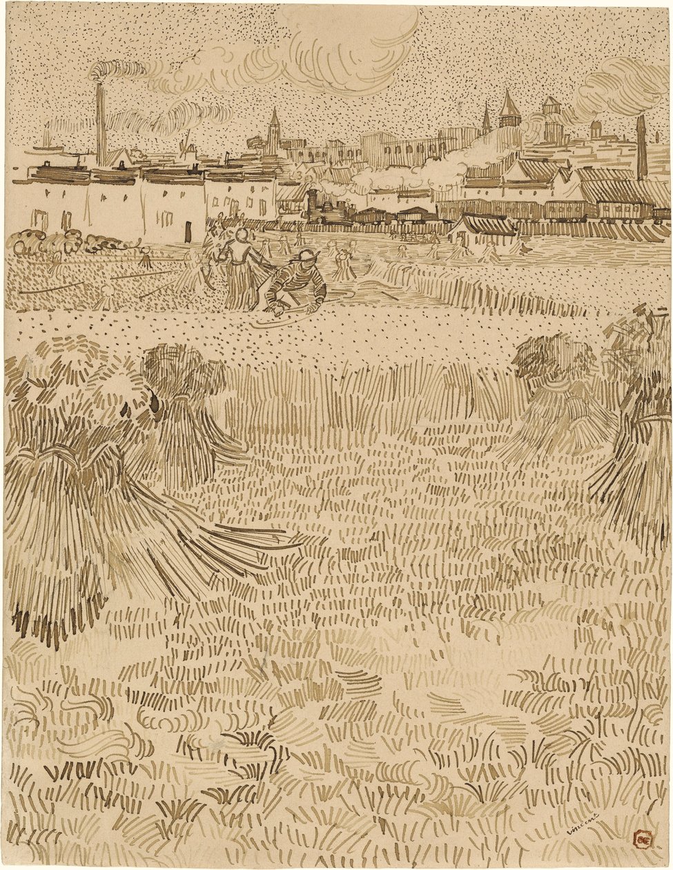 Arles. View from the Wheatfields (1888) av Vincent van Gogh