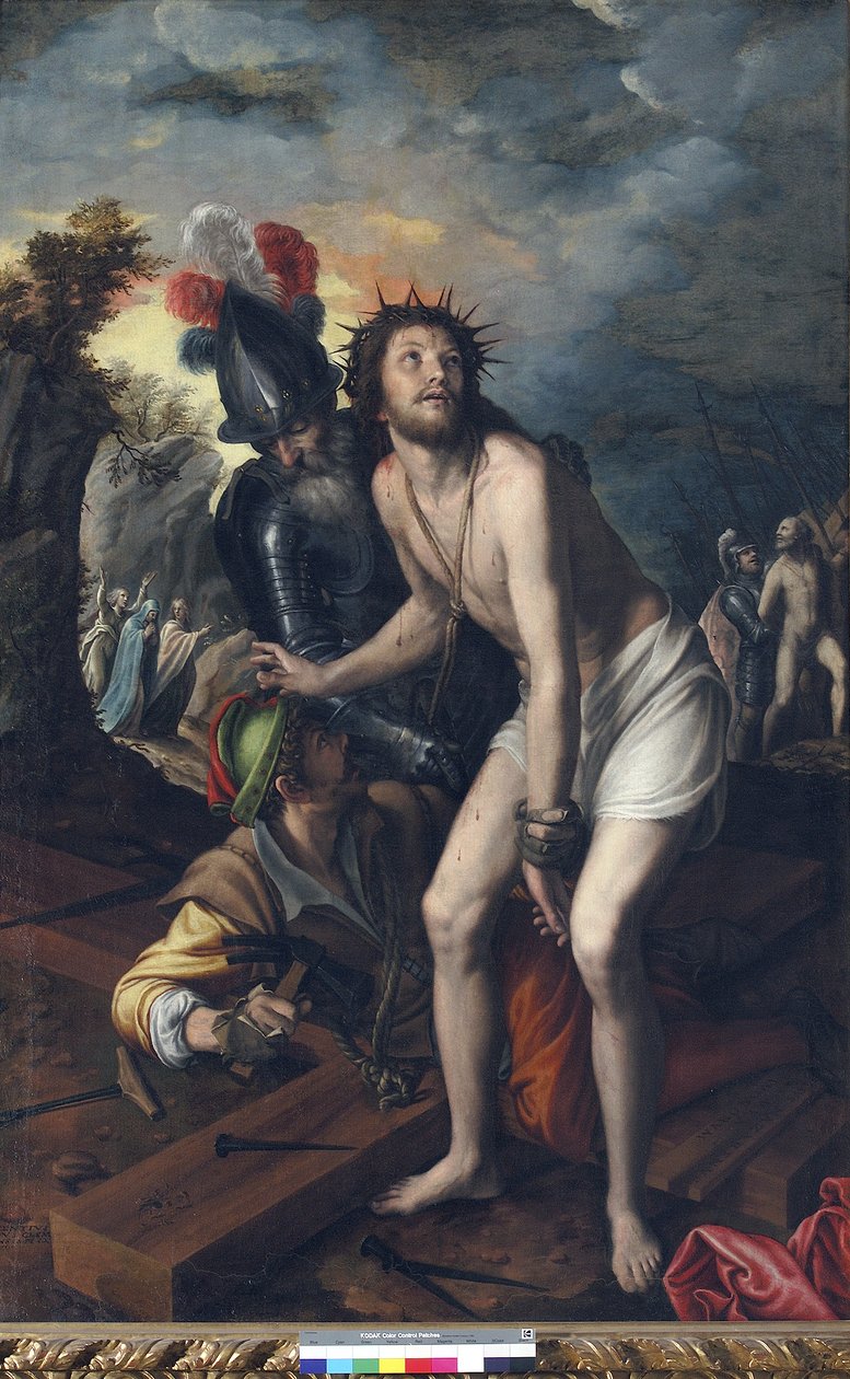 Jesus spikade på korset av Vincenzo Campi