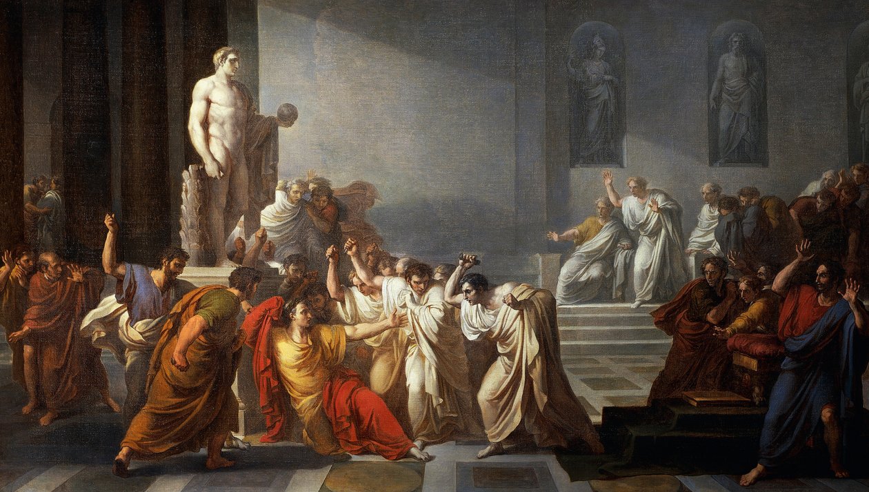 Julius Caesars död av Vincenzo Camuccini