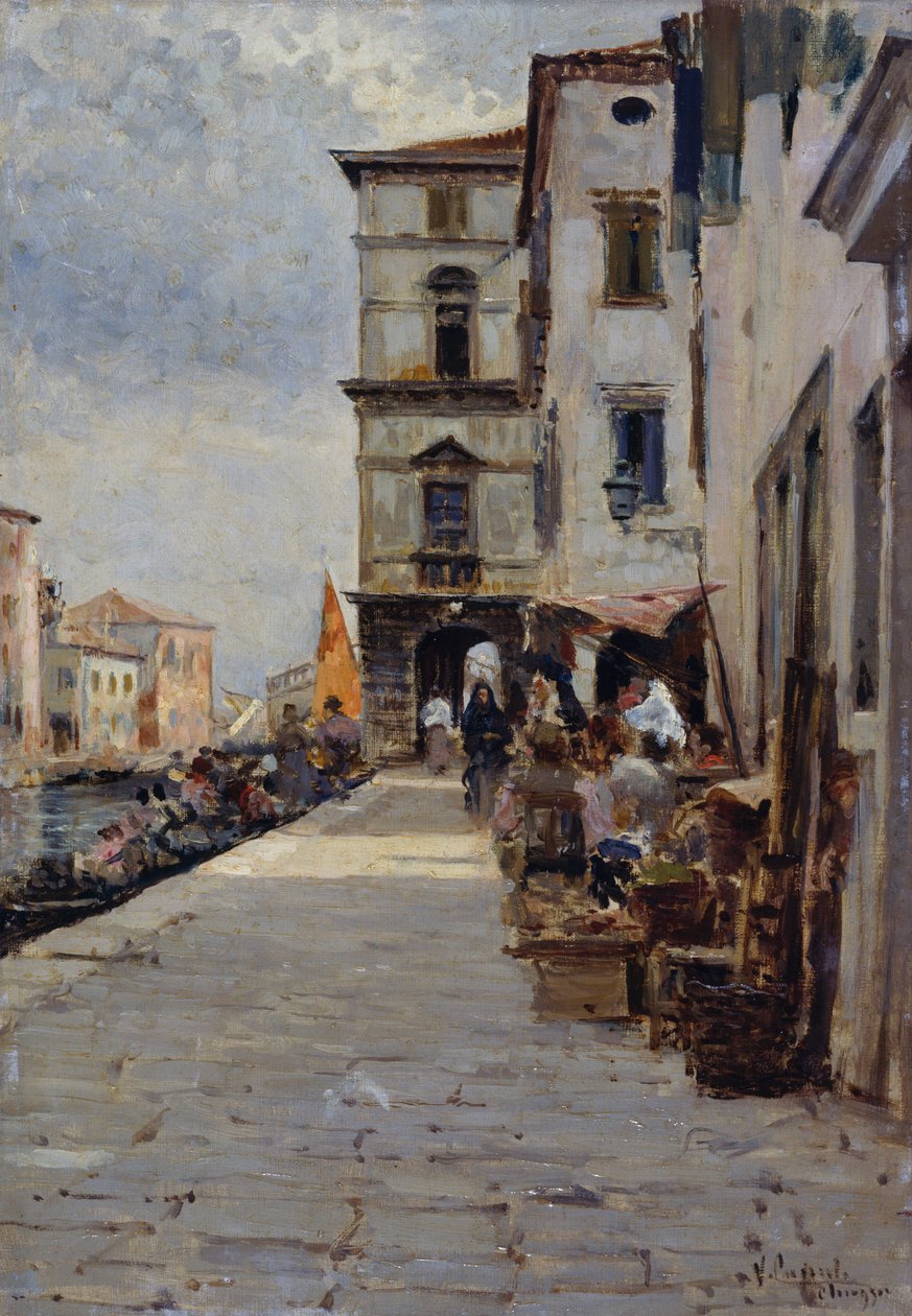 Marknad i Chioggia av Vincenzo Caprile