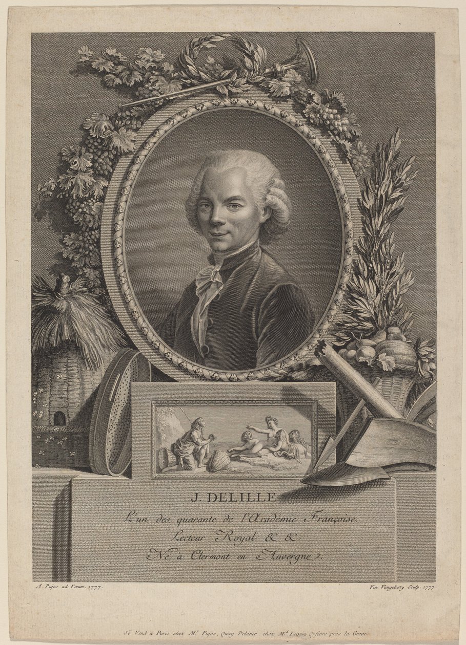 Jacques Delille av Vincenzo Vangelisti after André Pujos