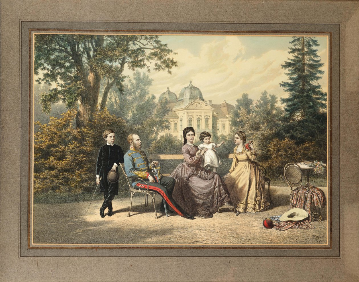 Kejsarfamiljen i Gödöllo, 1871. av Vinzenz Katzler