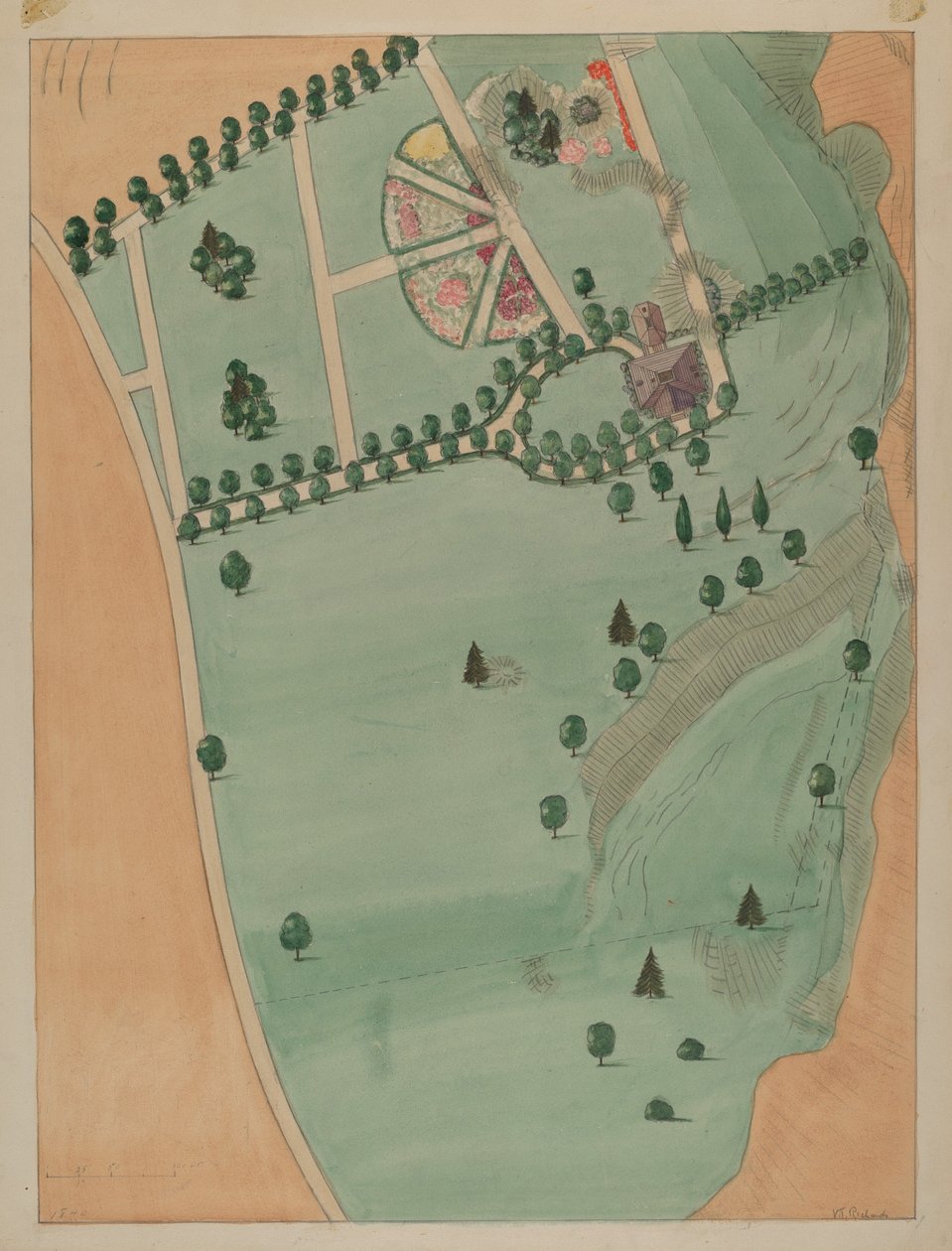 Eliza B. Jumel Estate, ca 1936. av Virginia Richards