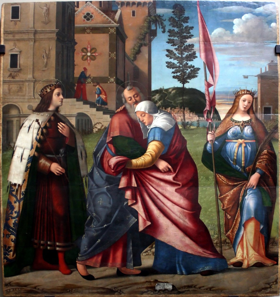 Incontro di Gioacchino e Anna con san Luigi IX e santa Libera av Vittore Carpaccio