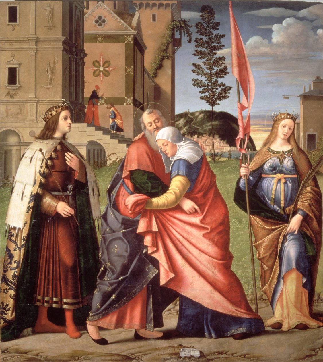 Mötet med helgon vid Golden Gate, 1515 av Vittore Carpaccio