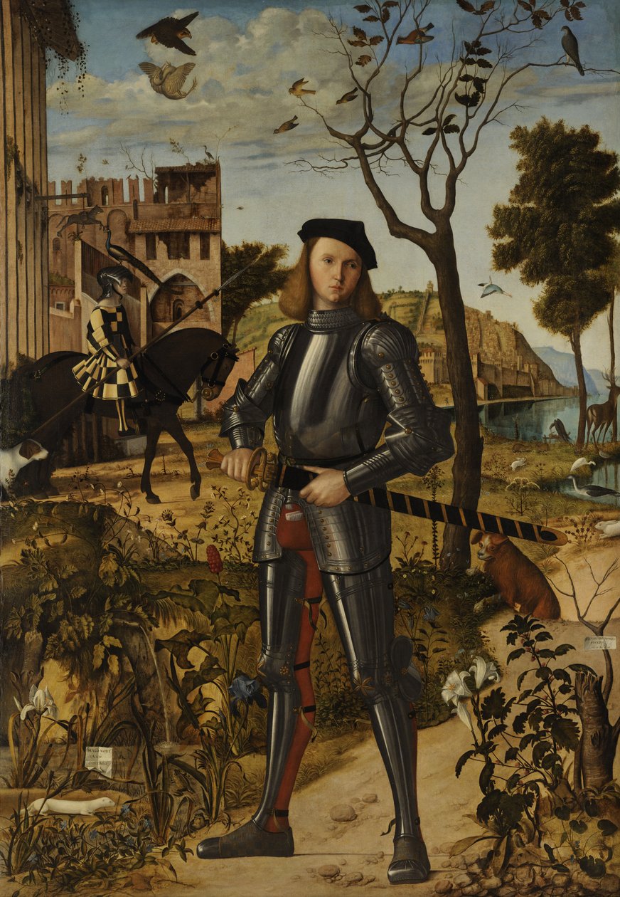 Young Knight in a Landscape av Vittore Carpaccio