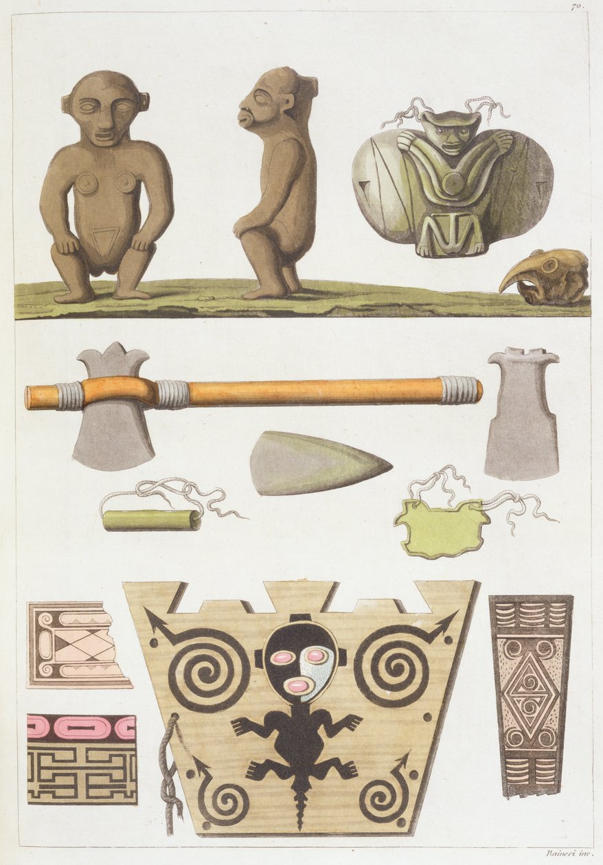 Idols of the Caribbeans (färggravyr) av Vittorio Raineri