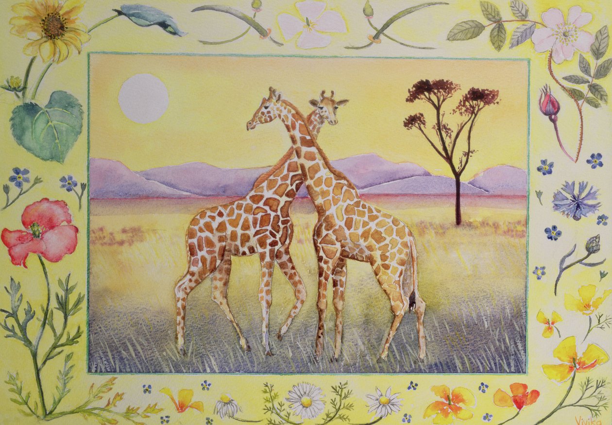 Giraff (juli månad från en kalender) av Vivika Alexander