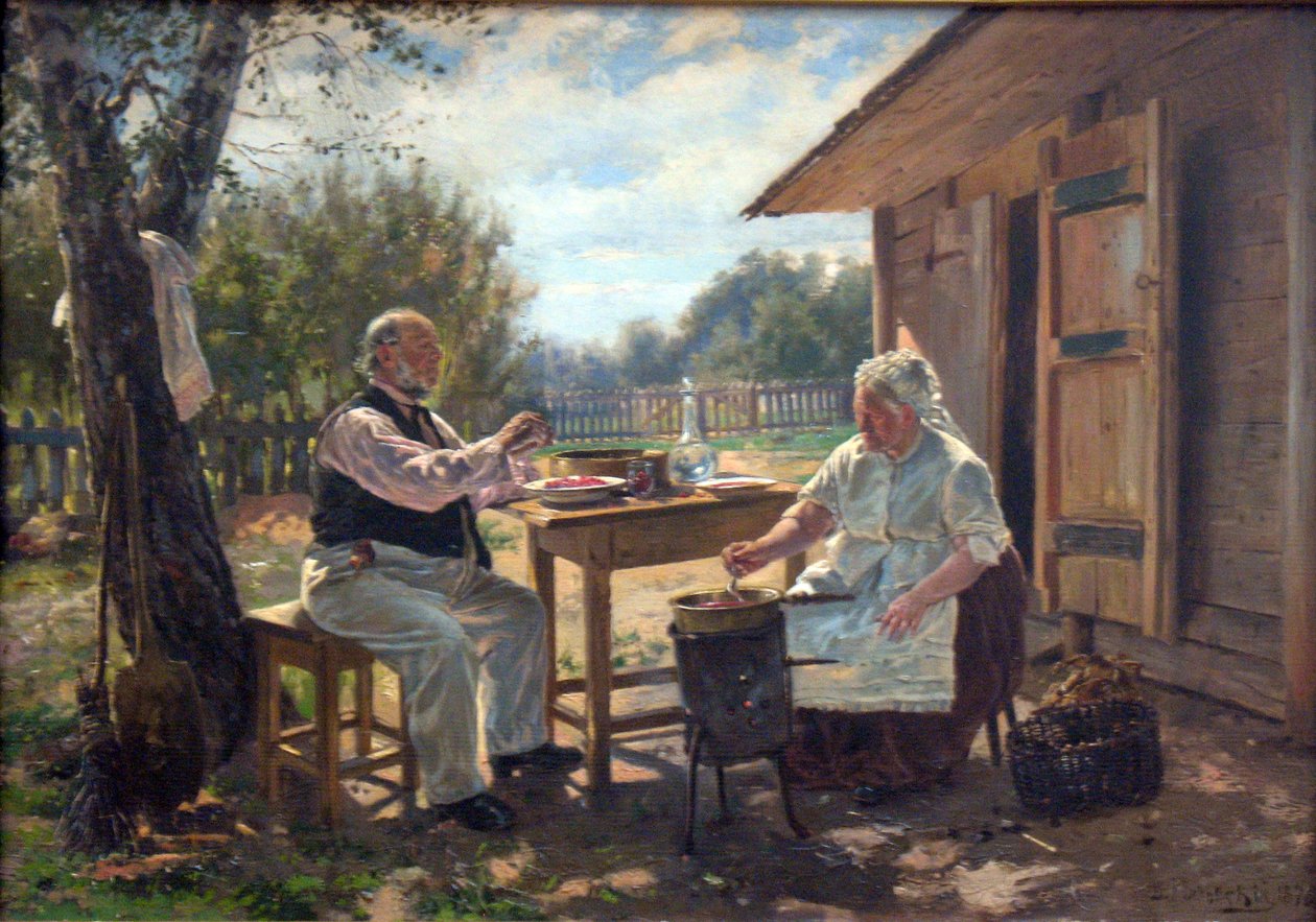  Making preservesnDeutsch: Marmelade einkochenn:  n av Vladimir Egorovic Makovsky