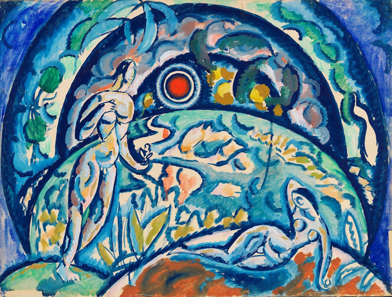 Adam och Eva, 1910-1911. av Daniel Vladimir Baranoff Rossine