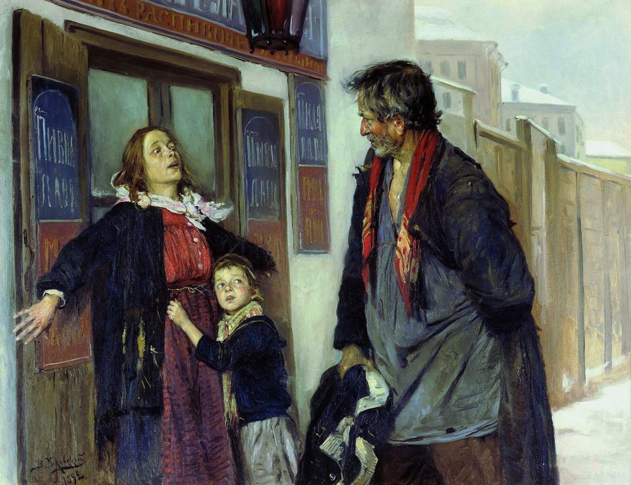 Jag släpper inte in!, 1892 av Vladimir Egorovic Makovsky