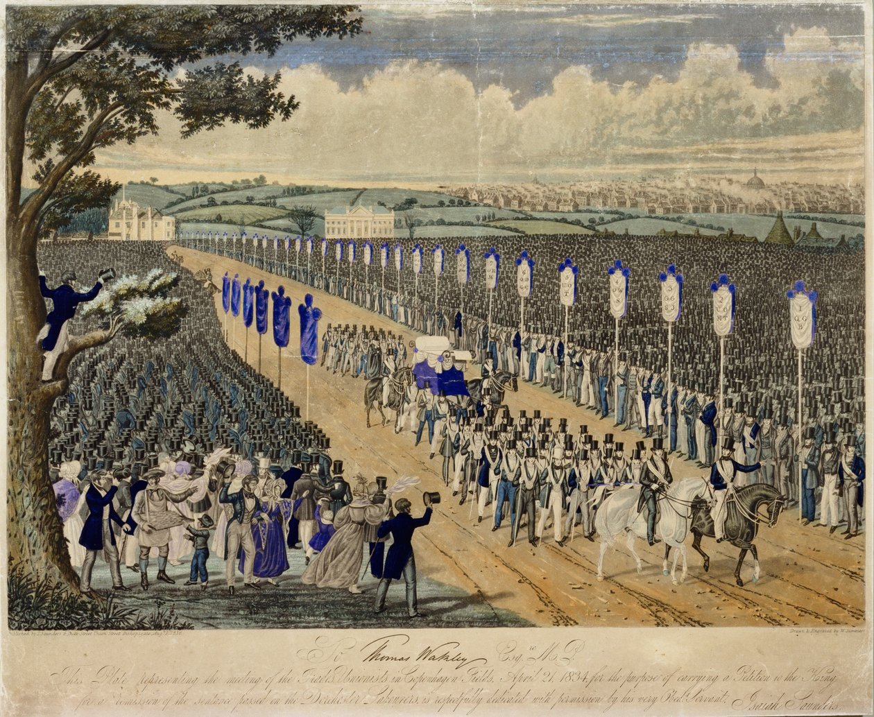 Fackföreningsmedlemmarnas möte på Köpenhamnsfältet den 21 april 1834 av W. Summers