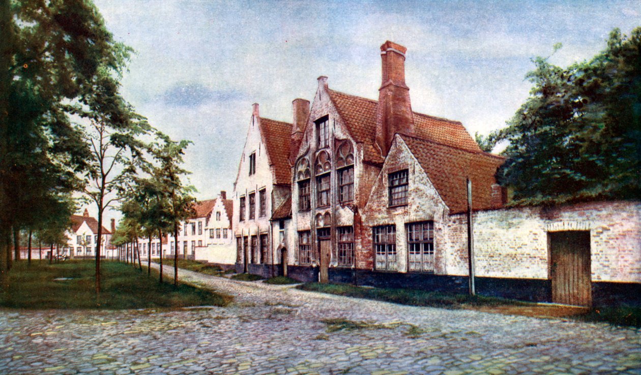 Beguinage of the Vineyard, Brygge, Belgien, c1924. av WH Smith