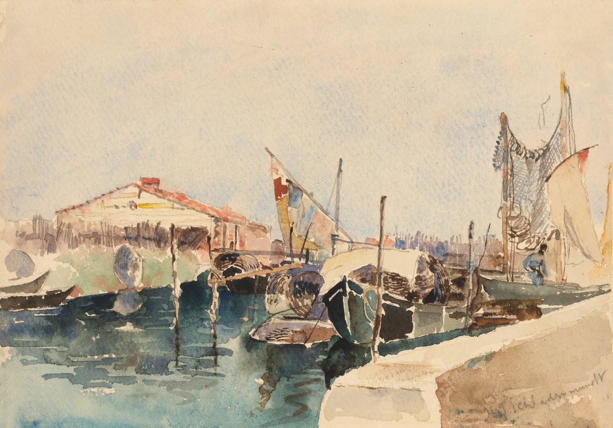 Fiskebåtar i Chioggia av W.J. Schladermandt