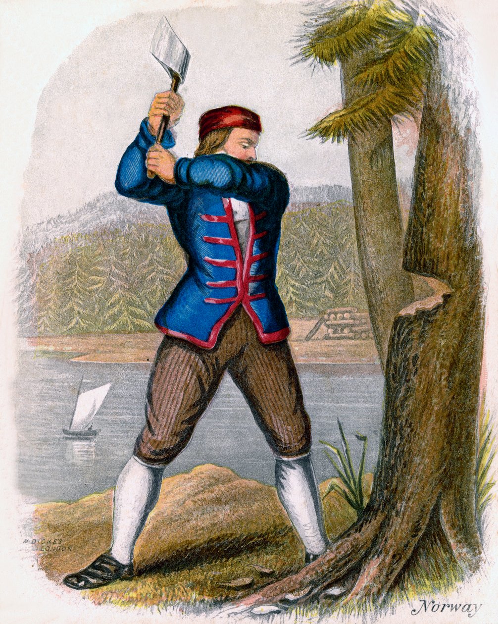 Norsk vedhuggare, 1809. av W. Dickes