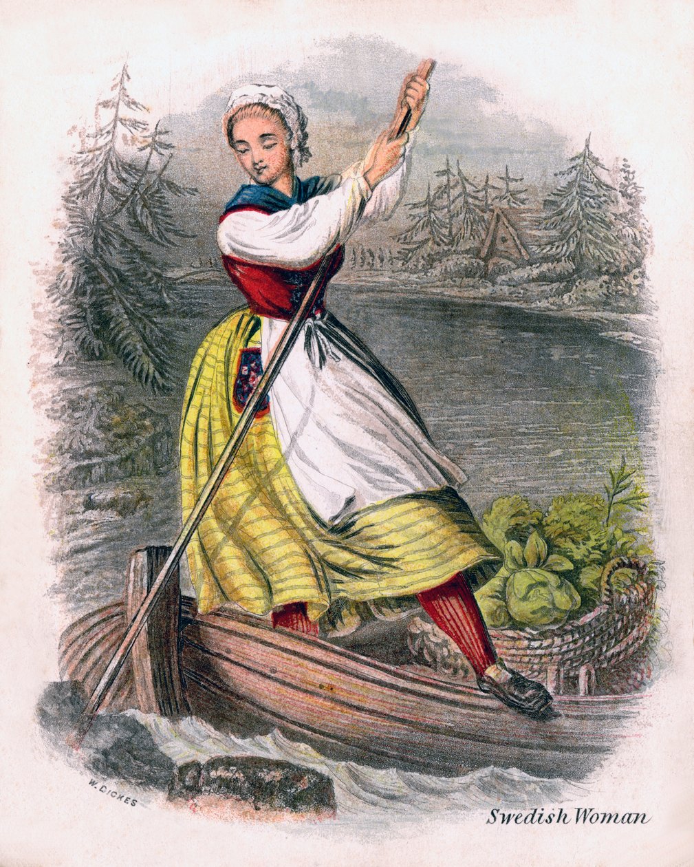 Svensk kvinna rodd, 1809. av W. Dickes
