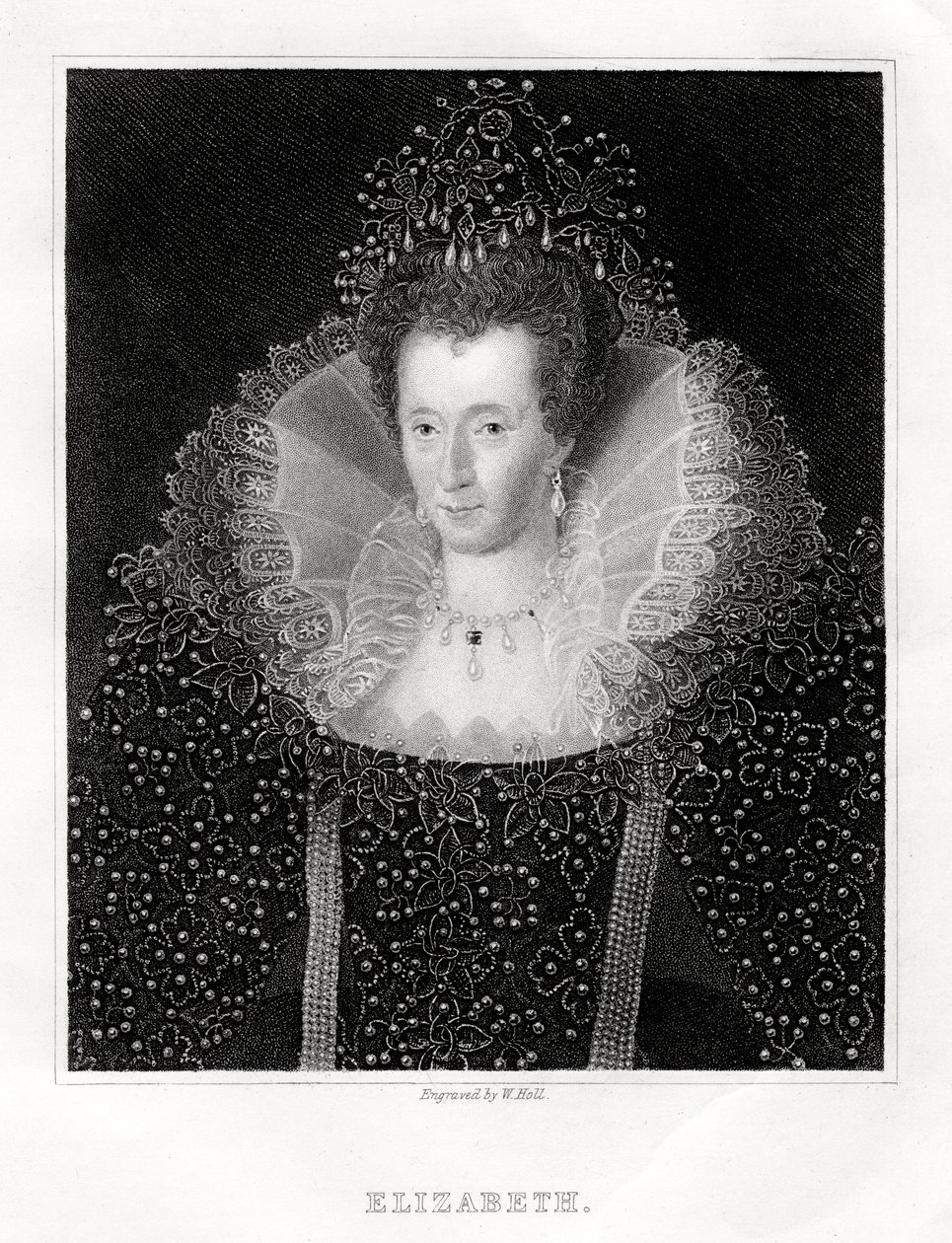 Drottning Elizabeth I, 1860 av W. Holl