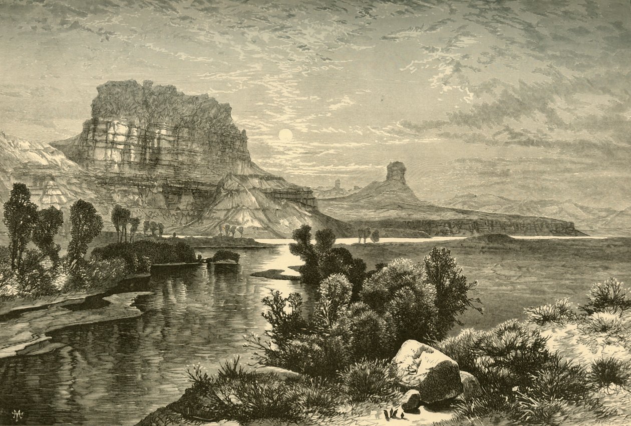 "Cliffs of Green River", 1874. av W. Roberts