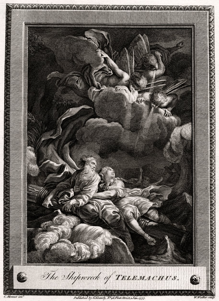 Telemachos skeppsbrott, 1777 av W. Walker