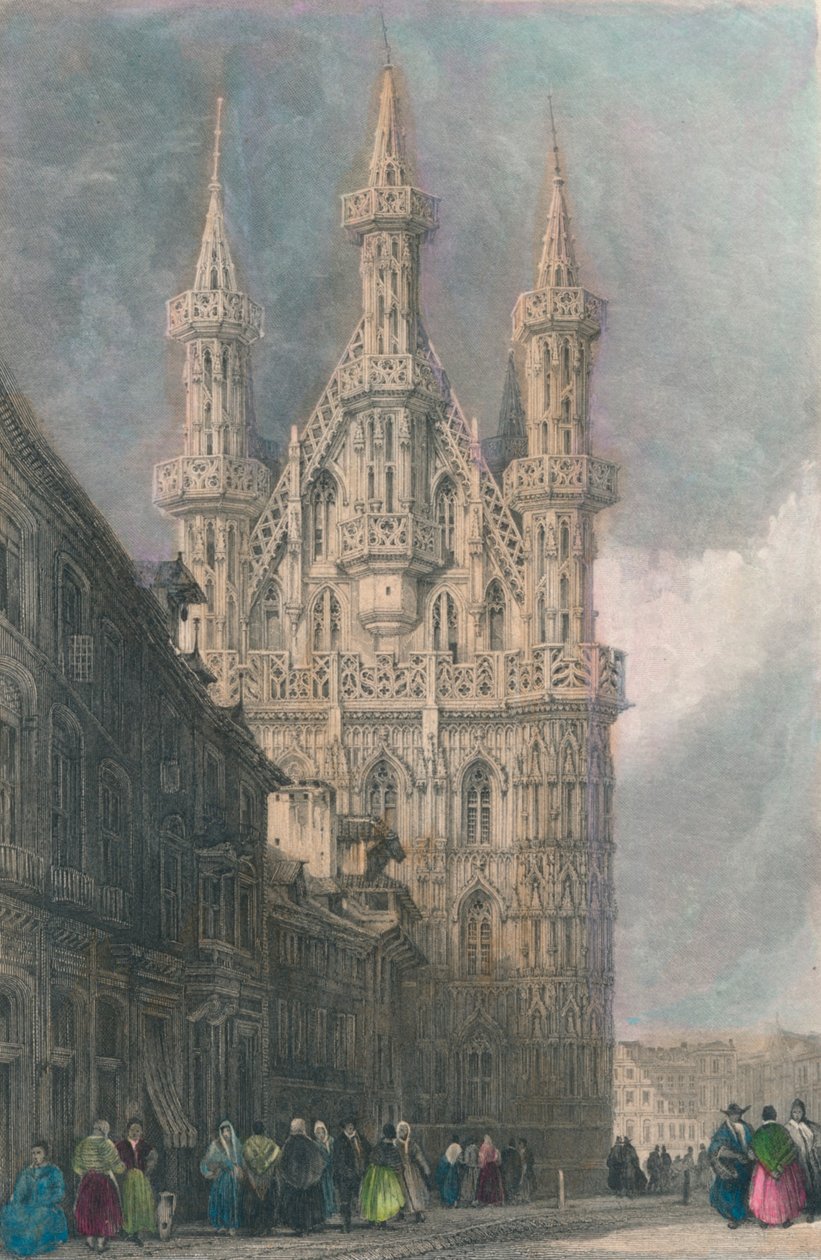 Hotel De Ville, Louvain, 1800-talet. av W. Wallis