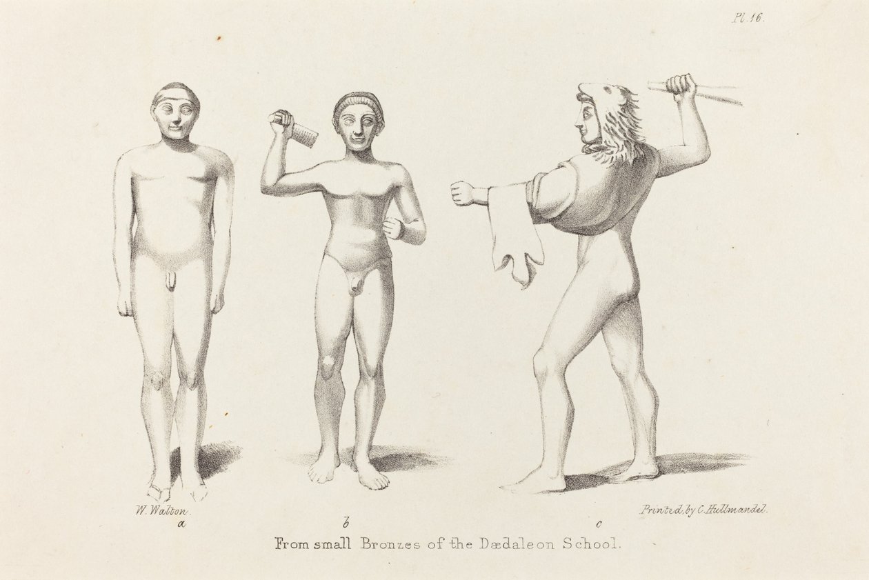 Daedaliska figurer från brons av W. Walton after John Flaxman