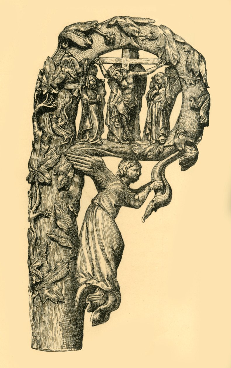 Korsfästelsesscen, crozier, 1330-1340, 1881. av W. Wise