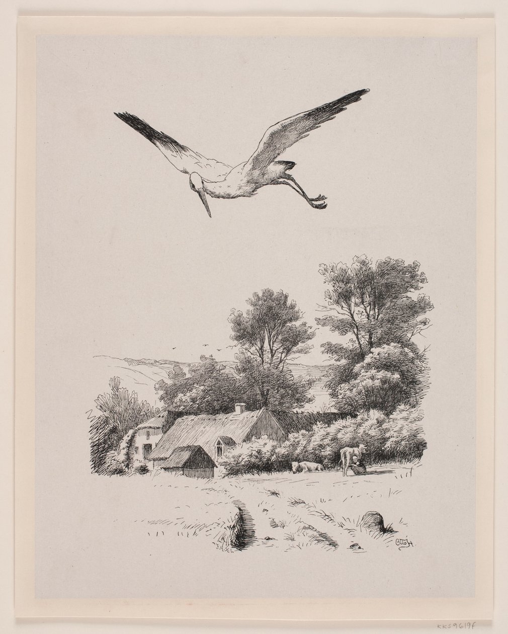 Illustration för Christian Winther, "Chresten och Lene" av Waldemar Bøhme