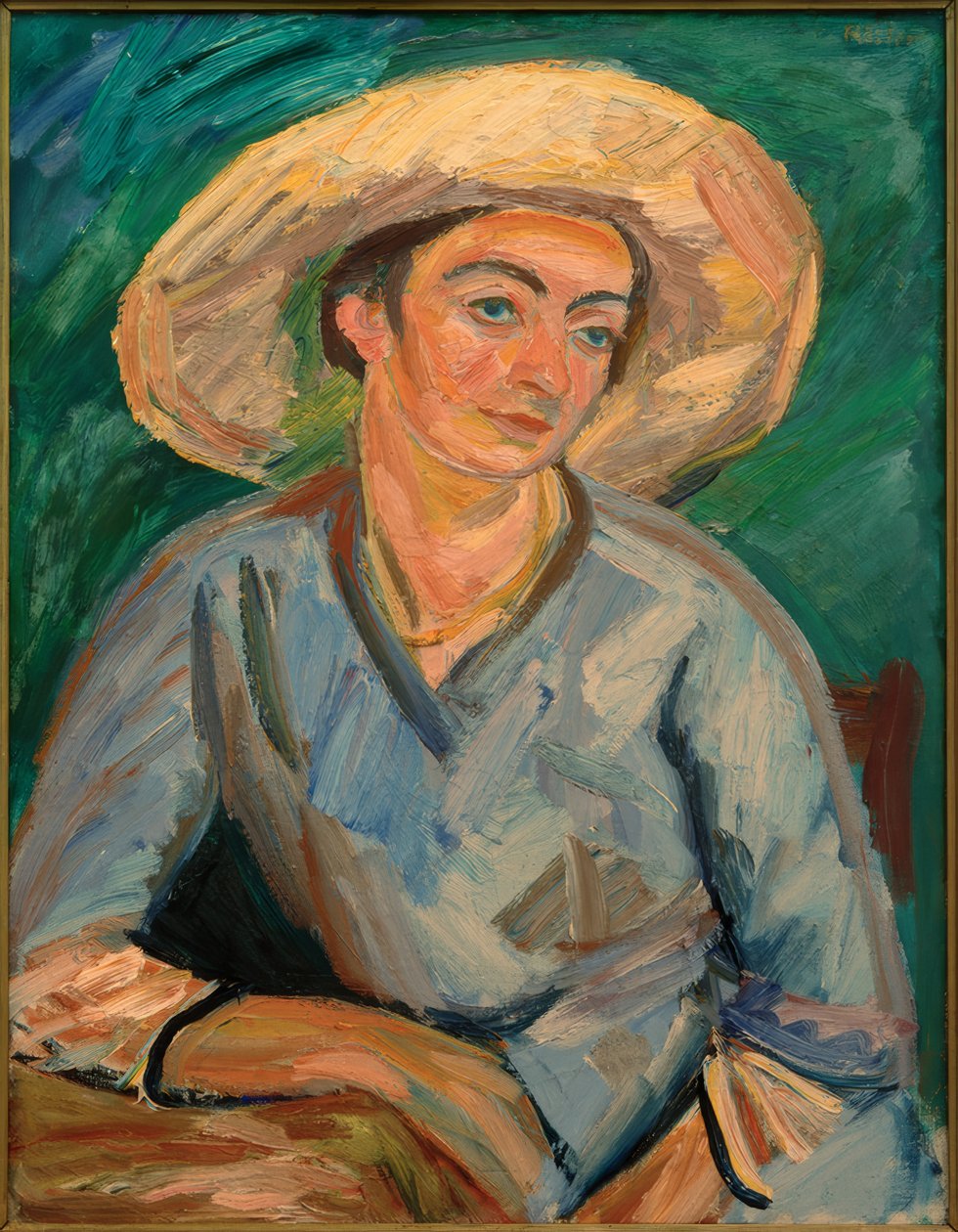 Kvinna med hatt (Oda Rösler) av Waldemar Rosler