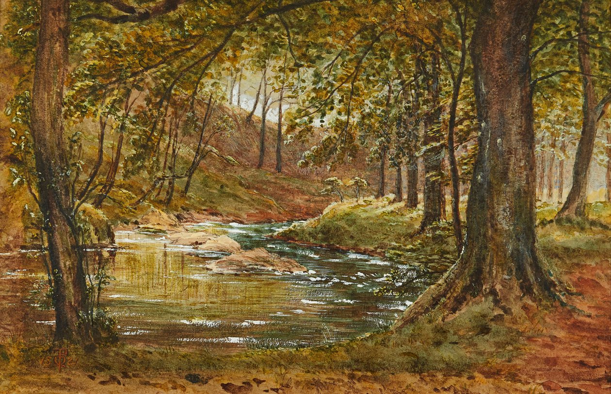 A Forest Glade (akvarell) av Waller Hugh Paton