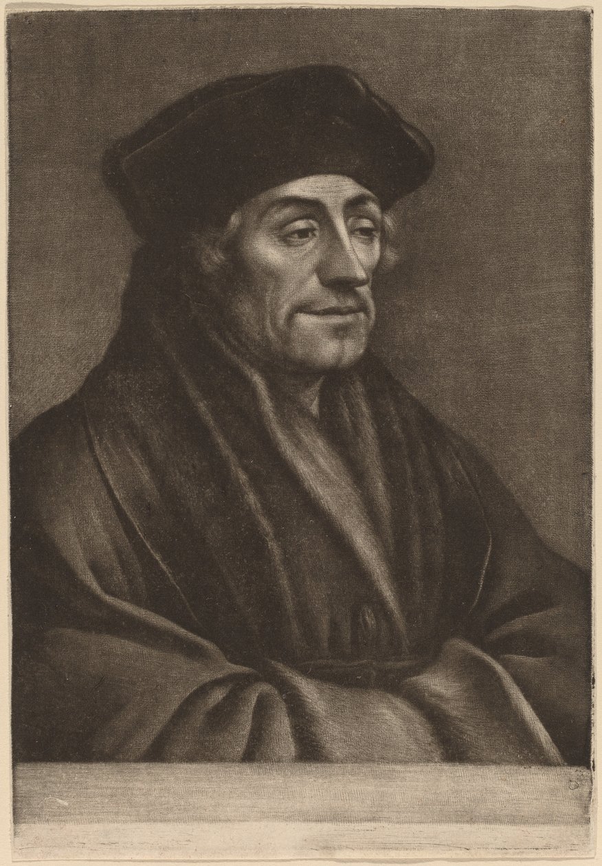 Erasmus av Wallerant Vaillant after Hans Holbein the Younger