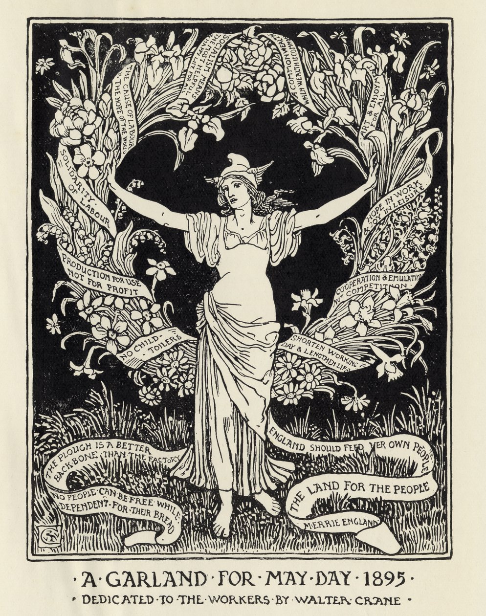 En krans för första maj 1895 av Walter Crane