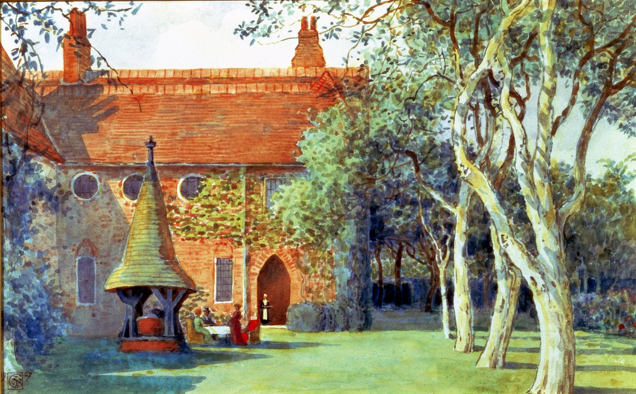 Tea at Red House, 1907 (wc på papper) av Walter Crane