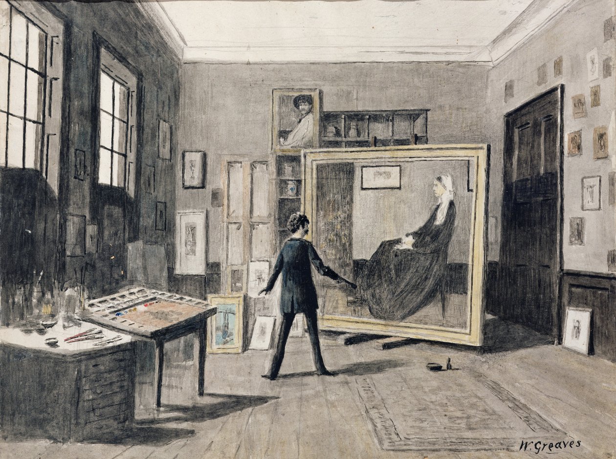 Whistler målar i sin ateljé av Walter Greaves