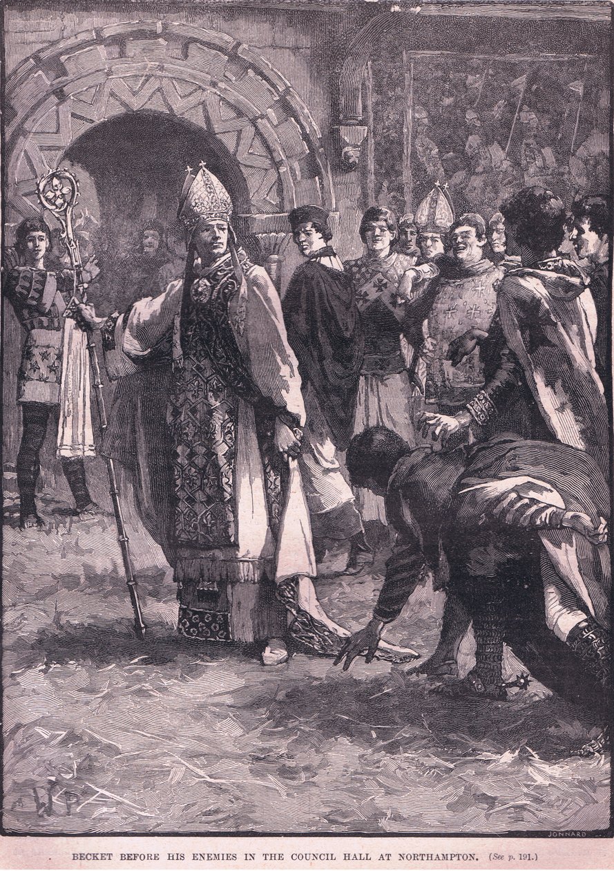 Becket inför sina fiender i rådssalen i Northampton 1164 e.Kr av Walter Paget