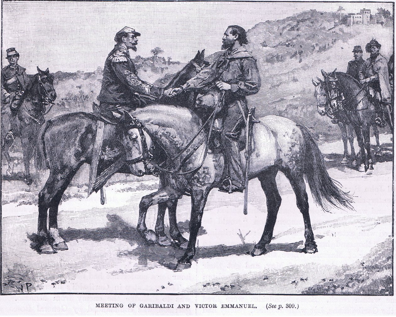 Möte av Geribaldi och Victor Emmanuel 1860 AD av Walter Paget