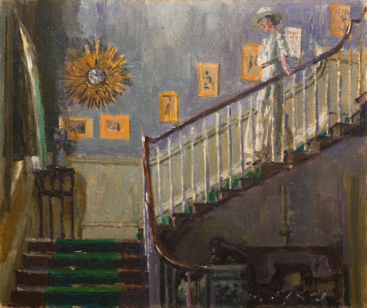 Ethel Sands går ner för trappan i Newington av Walter Richard Sickert