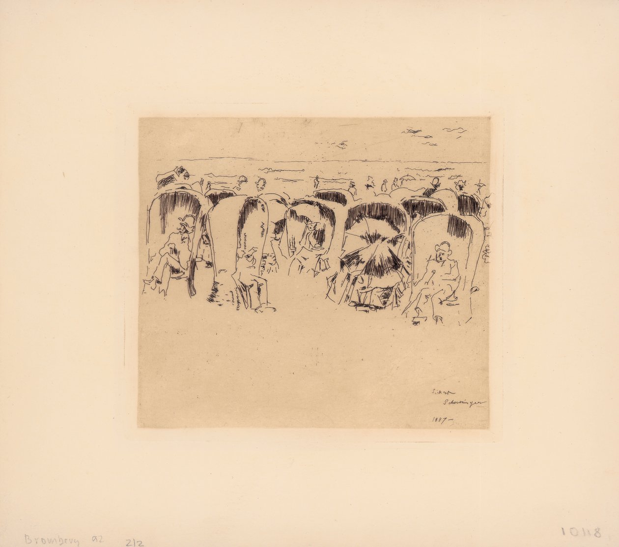 Scheveningen, Windstoelen på stranden, 1887 av Walter Richard Sickert