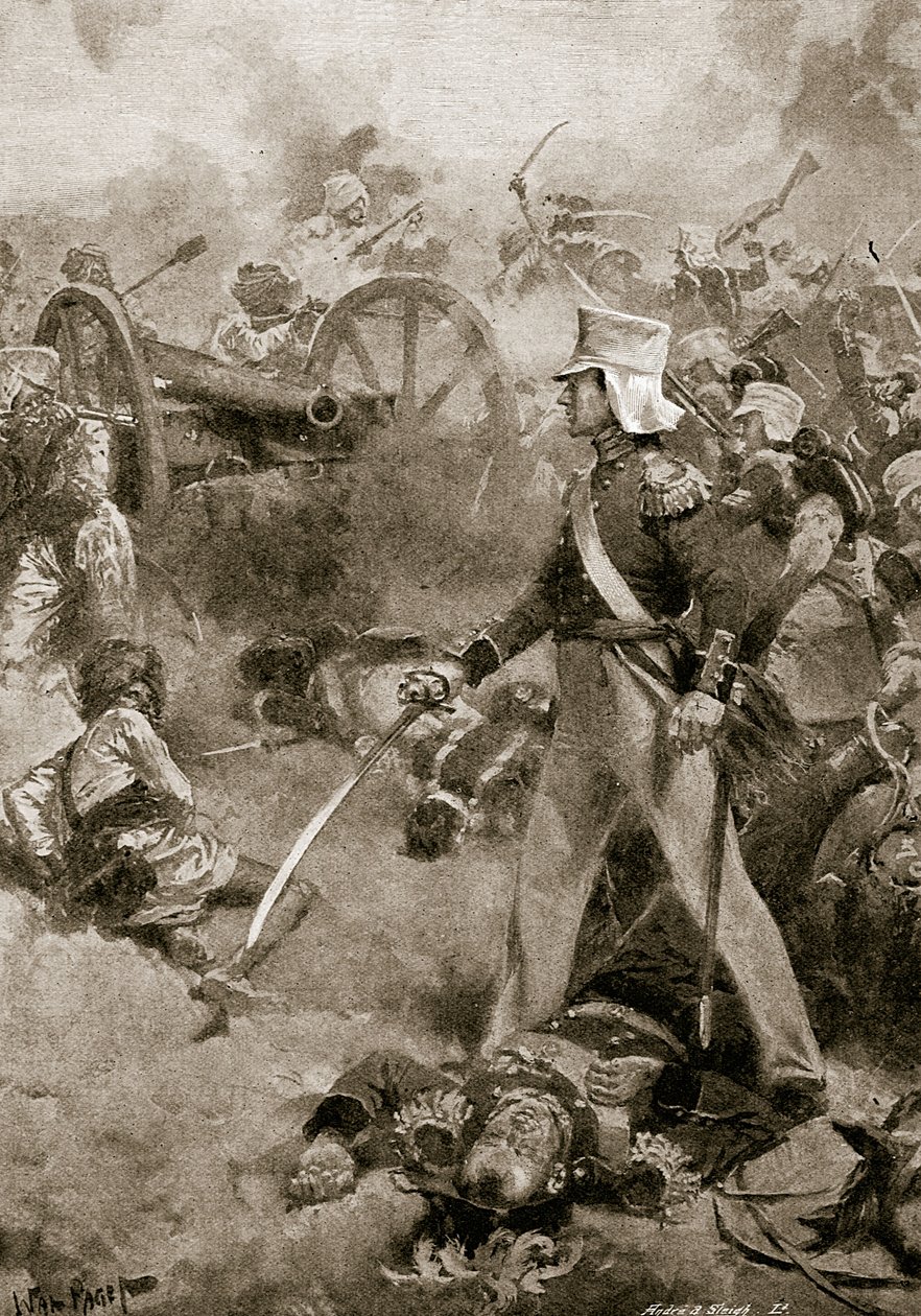 Chillianwala, 13 januari 1849: Pennycuicks kropp bevakas av hans son av Walter Stanley Paget
