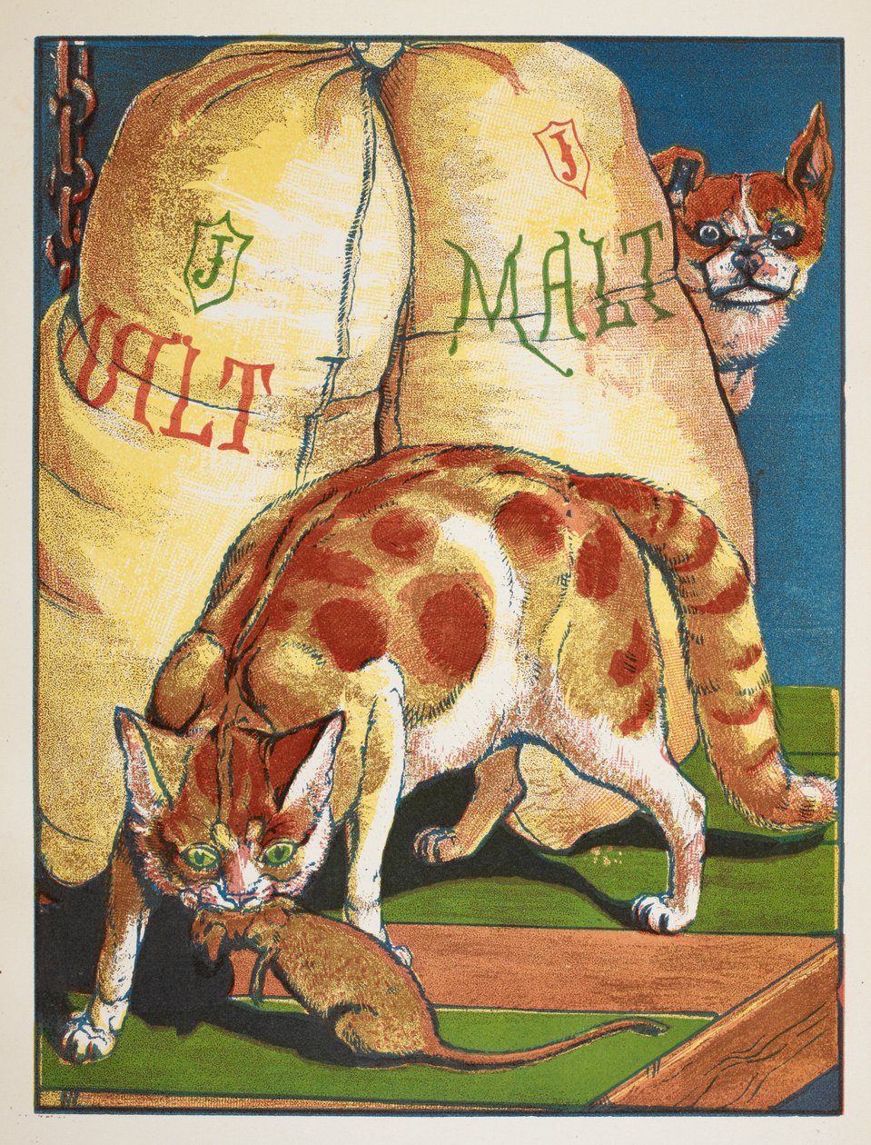 En katt som dödar en råtta av Walter Crane
