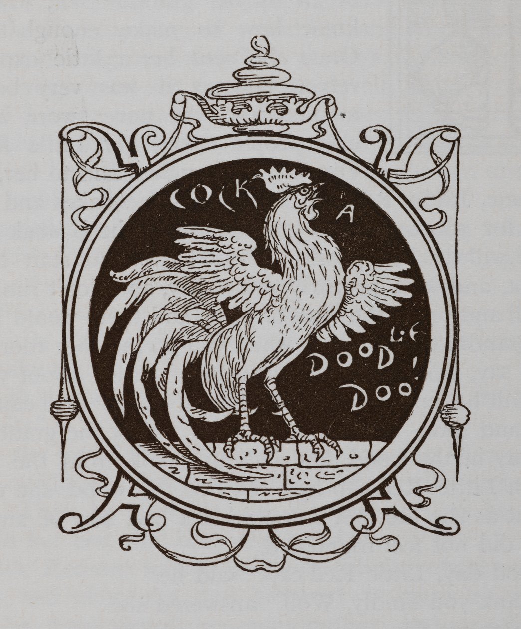 En tupp som galar. av Walter Crane