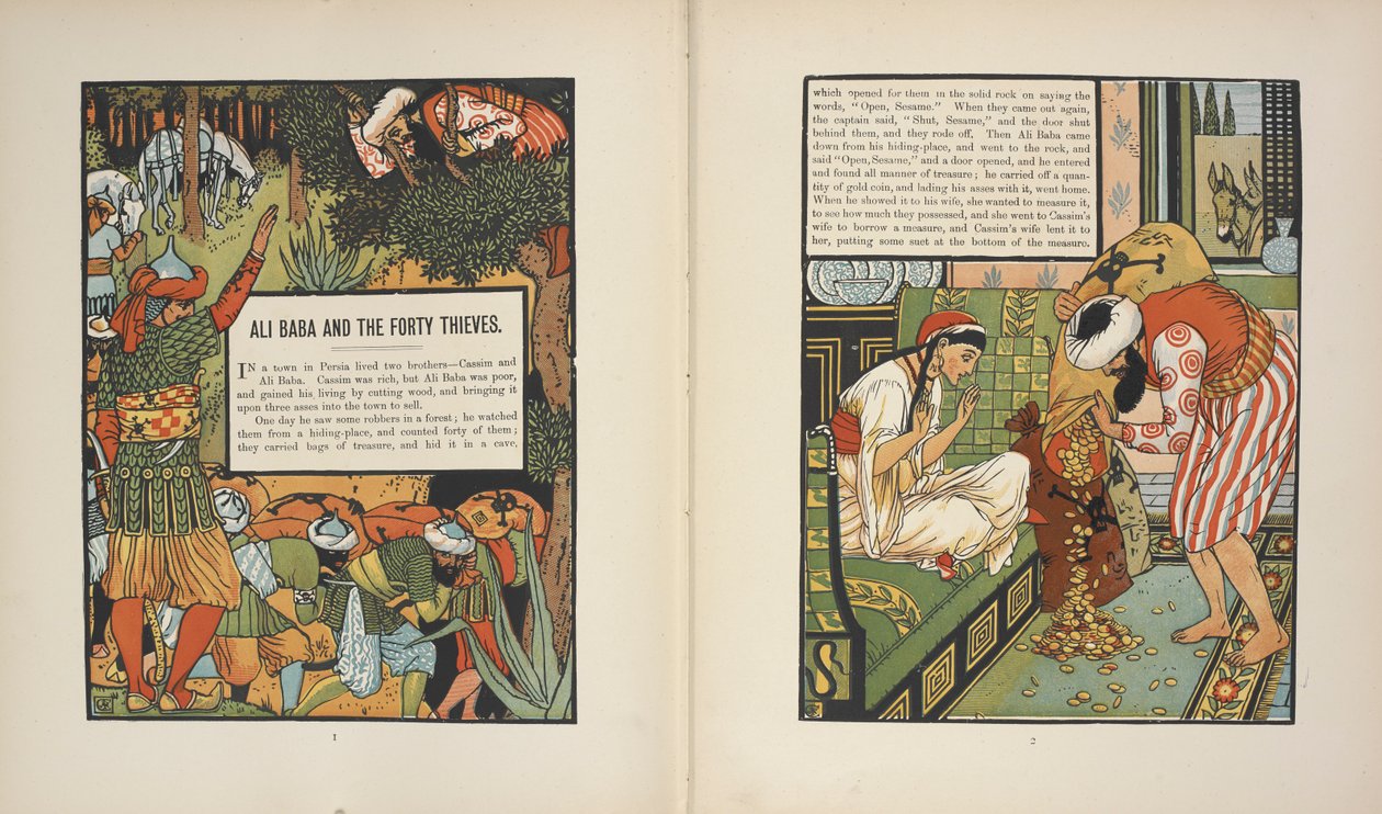Ali Baba och de fyrtio tjuvarna. av Walter Crane