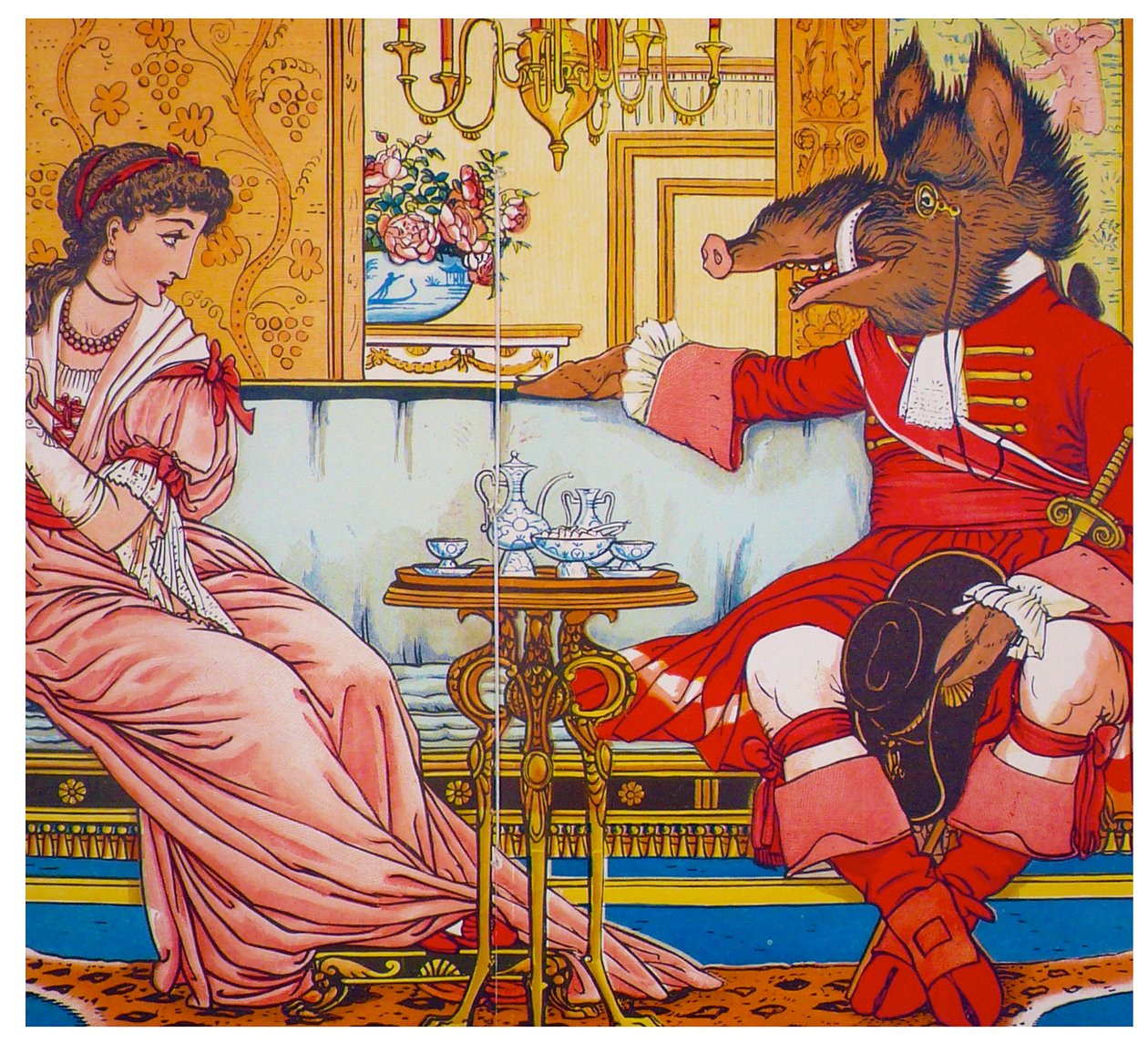 Skönheten och odjuret, 1874 av Walter Crane