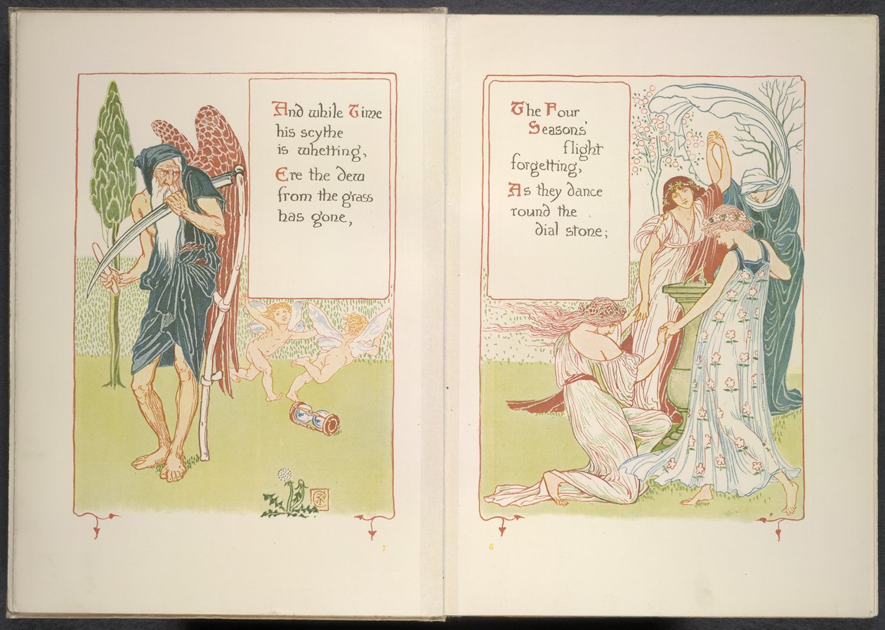 Fader Tid och de fyra årstiderna av Walter Crane