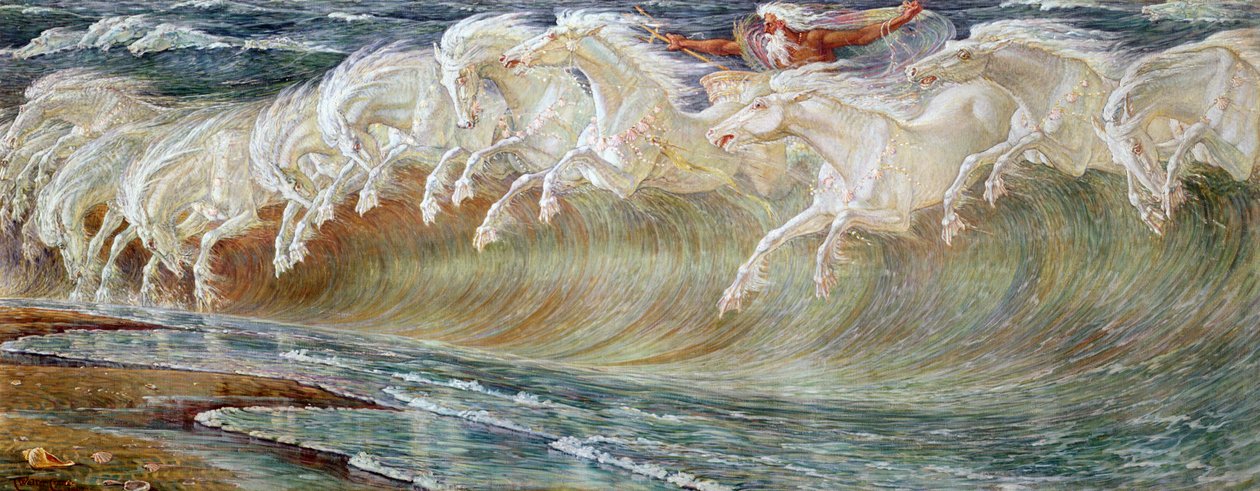 Neptunus hästar, 1892 av Walter Crane
