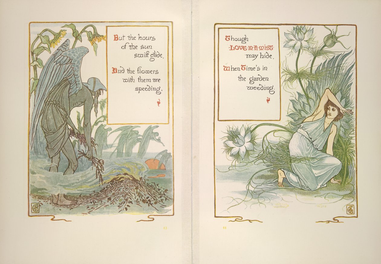 Solnedgång och kärlek i en dimma av Walter Crane