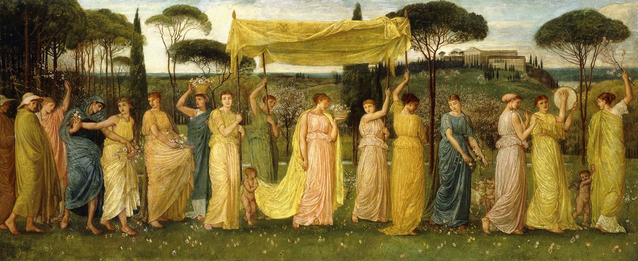Vårens tillkomst, 1873 av Walter Crane